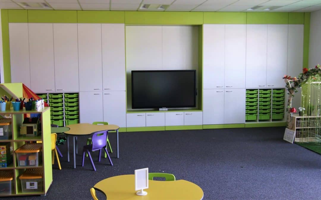 BrookhouseUK Education - Camulos Academy Refurbishment Teacher Storage Walls.