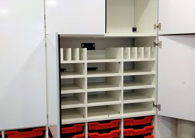 BrookhouseUK Education Furniture - Teacher Storage wall - Tidemill school